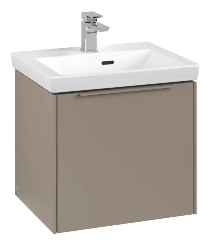 Preiswert Villeroy & Boch Subway 3.0 Waschbeckenunterschrank für Becken mittig 1 Auszug mit Beleuchtung (2x LED) 473 x 429 x 392 mm - Taupe / Monochrome Optik