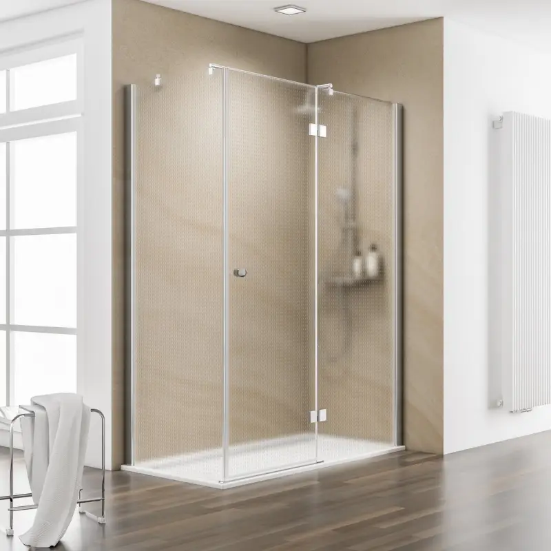 Schulte MasterClass Drehtür an Nebenteil für Seitenwand Carré Edelstahloptik Scharnier Eckig Edelstahloptik 120 cm / 200 cm Türanschlag rechts Top-Preis