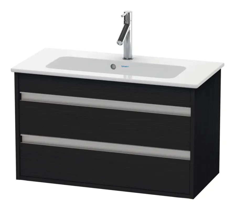 Duravit Ketho Waschtischunterschrank mit 2 Auszügen 800 x 480 x 385 mm - Eiche Schwarz Matt Begrenztes Angebot