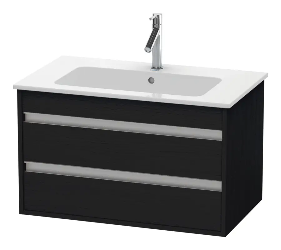 Duravit Ketho Waschtischunterschrank mit 2 Auszügen 800 x 480 x 475 mm - Eiche Schwarz Matt Markenware