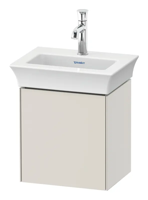 Duravit White Tulip Waschtischunterschrank wandhängend mit 1 Tür Anschlag links 384 x 410 x 298 mm - Nordic Weiß Seidenmatt Lack Neue Kollektion