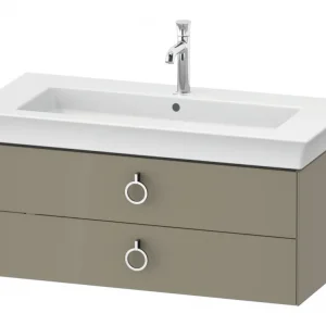 Abverkauf Duravit White Tulip Waschtischunterschrank mit 2 Auszügen mit Griff 984 x 410 x 458 mm - Steingrau Hochglanz Lack