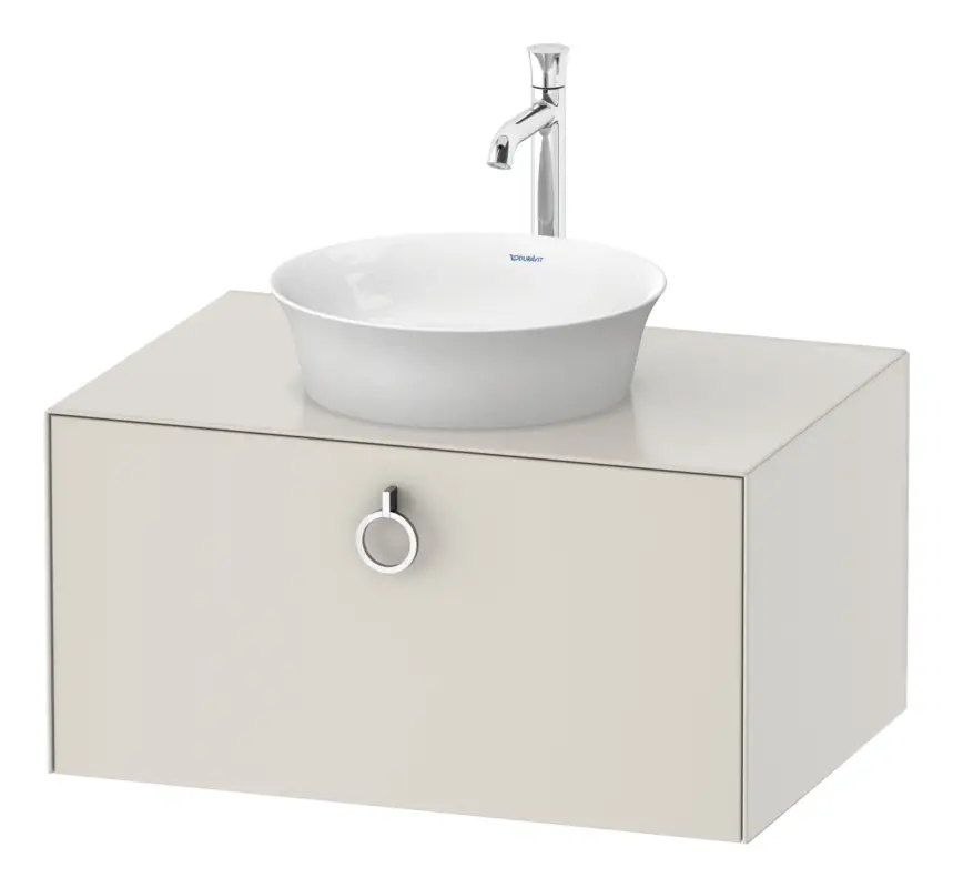 Duravit White Tulip Konsolenwaschtischunterschrank wandhängend mit 1 Auszug mit Griff 800 x 408 x 550 mm - Nordic Weiß Seidenmatt Lack Nur Für Kurze Zeit