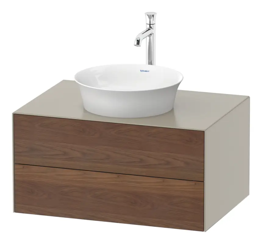 Duravit White Tulip Konsolenwaschtischunterschrank wandhängend mit 2 Auszügen 800 x 408 x 550 mm - Amerik. Nussbaum Matt / Taupe Seidenmatt Meistverkauft