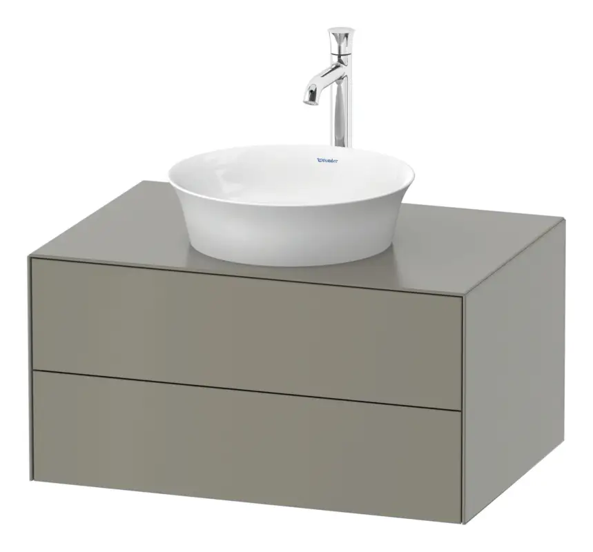Saisonangebot Duravit White Tulip Konsolenwaschtischunterschrank wandhängend mit 2 Auszügen 800 x 408 x 550 mm - Steingrau Seidenmatt Lack