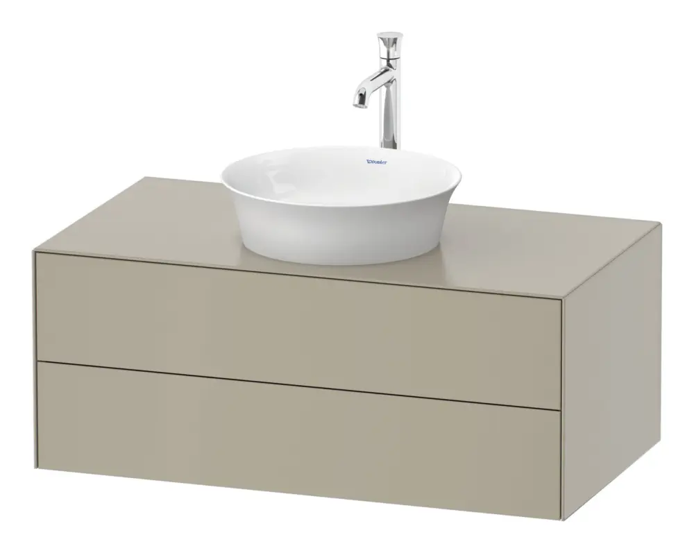 Online Kaufen Duravit White Tulip Konsolenwaschtischunterschrank wandhängend mit 2 Auszügen 1000 x 408 x 550 mm - Taupe Seidenmatt Lack