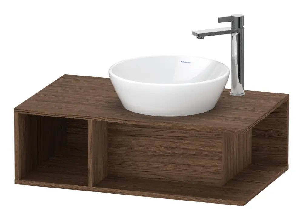 Duravit D-Neo Konsolenwaschtischunterschrank mit 1 offenen Fach links 800 x 260 x 480 mm - Nussbaum dunkel Matt Preiswert