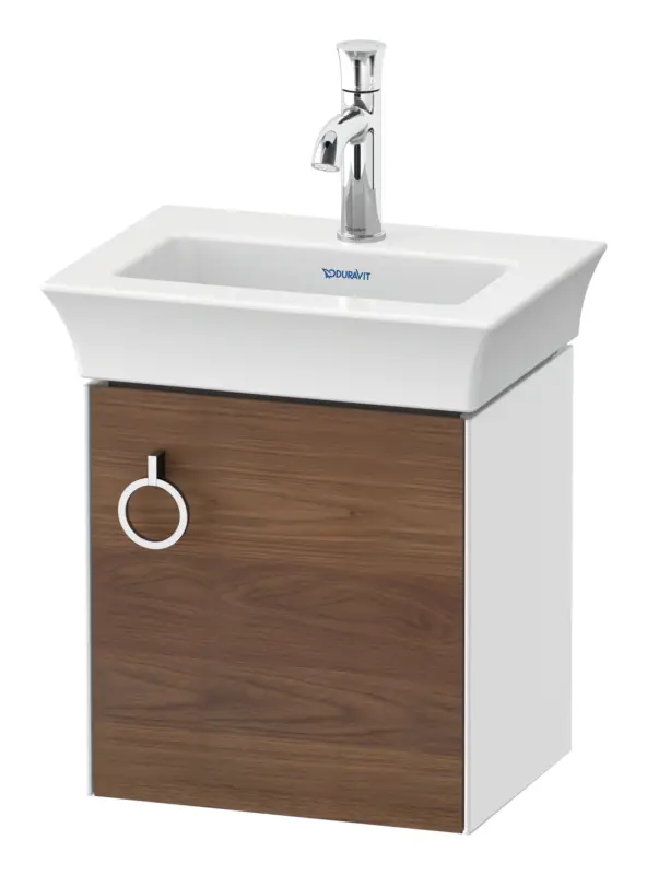 Duravit White Tulip Waschtischunterschrank mit 1 Tür Anschlag rechts 384 x 410 x 298 mm - Amerik. Nussbaum Matt / Weiß Hochglanz Saisonangebot