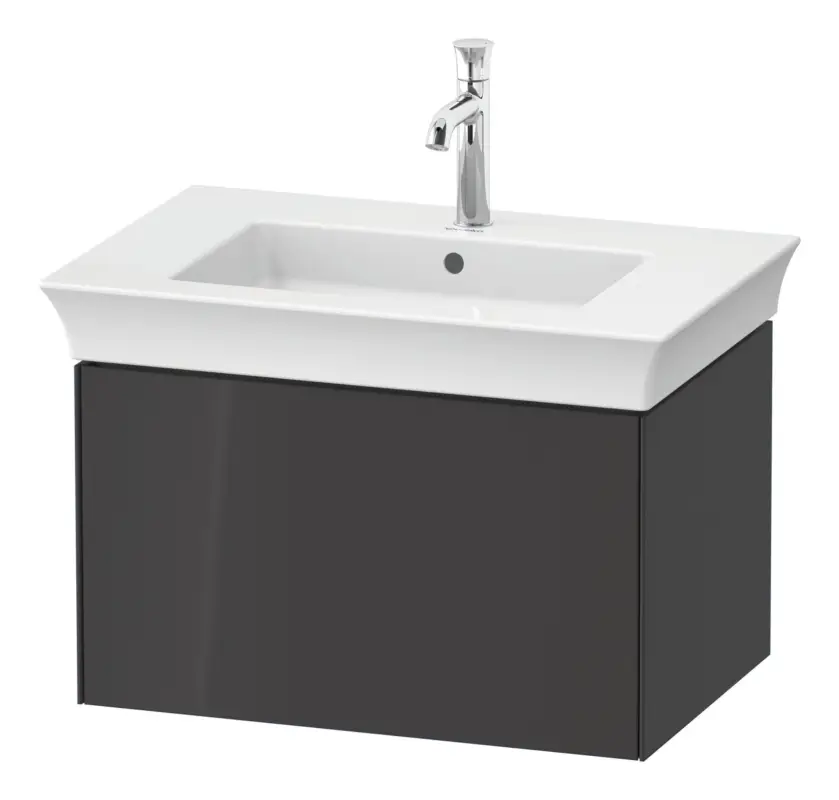 Duravit White Tulip Waschtischunterschrank wandhängend mit 1 Auszug 684 x 410 x 458 mm - Graphit Hochglanz Abverkauf