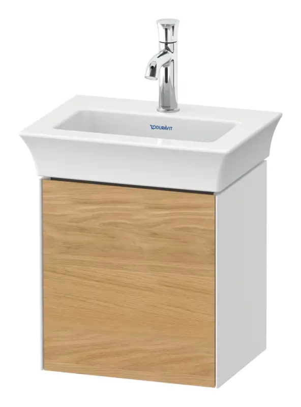 Rabatt Duravit White Tulip Waschtischunterschrank wandhängend mit 1 Tür Anschlag rechts 384 x 410 x 298 mm - Eiche Natur Matt / Weiß Hochglanz