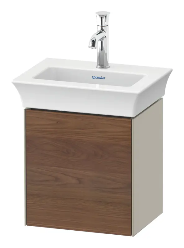 Duravit White Tulip Waschtischunterschrank wandhängend mit 1 Tür Anschlag rechts 384 x 410 x 298 mm - Amerik. Nussbaum Matt / Taupe Seidenmatt Saisonangebot