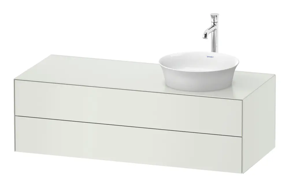 Begrenztes Angebot Duravit White Tulip Konsolenwaschtischunterschrank für Becken rechts wandhängend mit 2 Auszügen 1300 x 408 x 550 mm - Weiß Seidenmatt Lack
