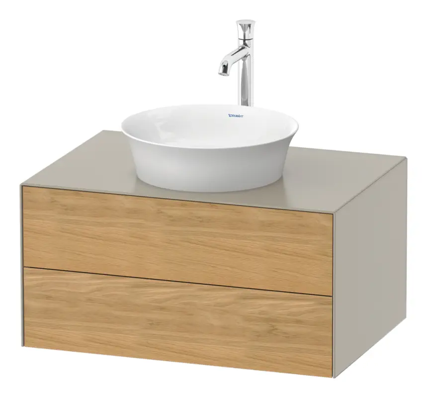 Duravit White Tulip Konsolenwaschtischunterschrank wandhängend mit 2 Auszügen 800 x 408 x 550 mm - Eiche Natur Matt / Taupe Seidenmatt Begrenztes Angebot