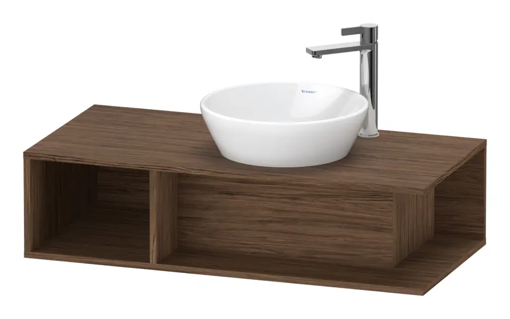 Preiswert Duravit D-Neo Konsolenwaschtischunterschrank mit 1 offenen Fach links 1000 x 260 x 480 mm - Nussbaum dunkel Matt