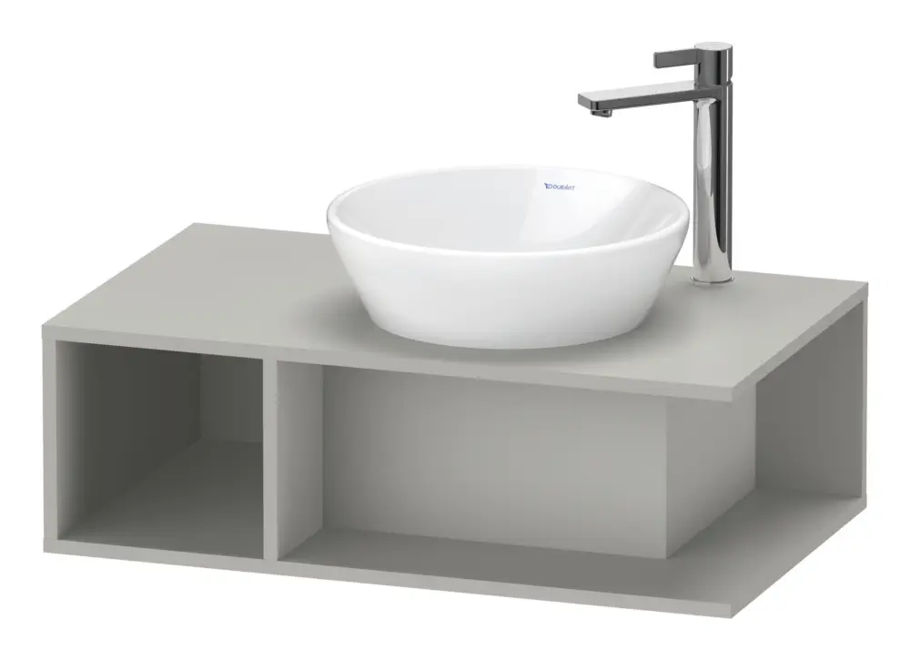 Direktkauf Duravit D-Neo Konsolenwaschtischunterschrank mit 1 offenen Fach links 800 x 260 x 480 mm - Betongrau Matt