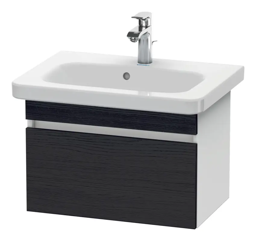 Beliebt Duravit DuraStyle Waschtischunterschrank mit 1 Auszug 580 x 398 x 368 mm - Eiche Schwarz Matt / Weiß Matt