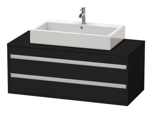 Duravit Ketho Konsolenwaschtischunterschrank für Aufsatzbecken mittig mit 2 Auszügen 1200 x 496 x 550 mm - Eiche Schwarz Matt Top-Angebot
