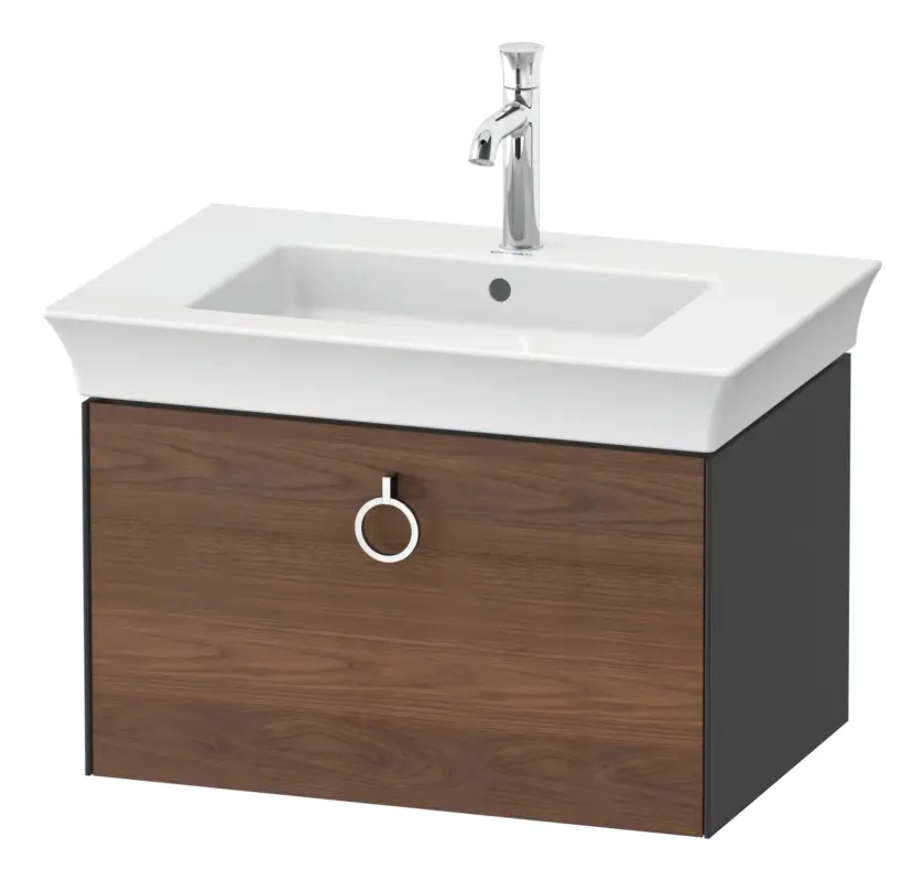 Duravit White Tulip Waschtischunterschrank mit 1 Auszug 684 x 410 x 458 mm - Amerik. Nussbaum Matt / Graphit Seidenmatt Garantierte Lieferung