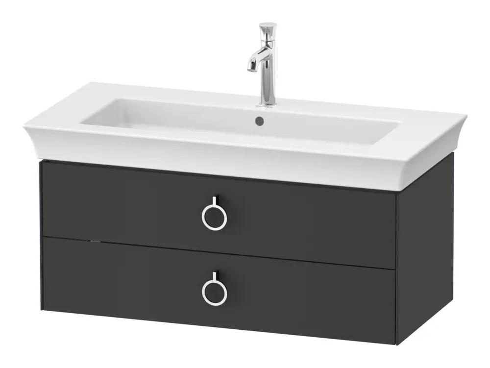 Duravit White Tulip Waschtischunterschrank mit 2 Auszügen mit Griff 984 x 410 x 458 mm - Graphit Seidenmatt Must-Have