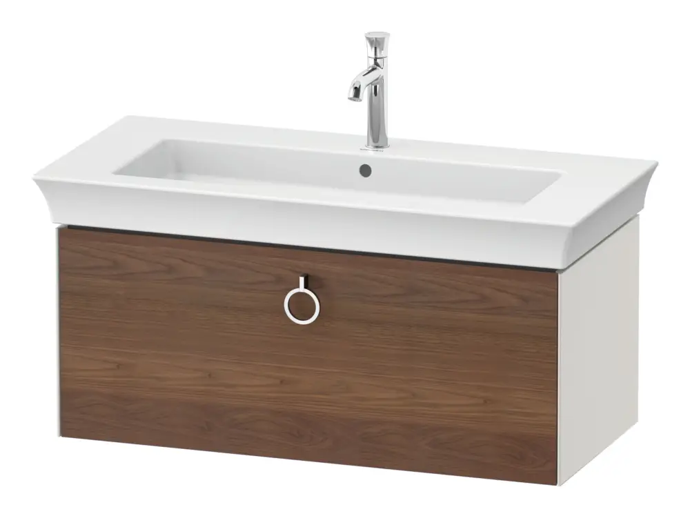 Online Kaufen Duravit White Tulip Waschtischunterschrank mit 1 Auszug 984 x 410 x 458 mm - Amerik. Nussbaum Matt / Nordic Weiß Seidenmatt Lack
