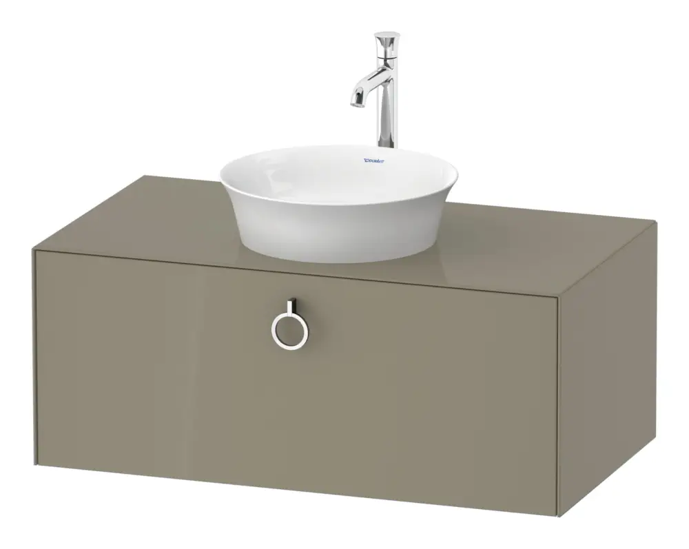 Preis Gesenkt Duravit White Tulip Konsolenwaschtischunterschrank wandhängend mit 1 Auszug mit Griff 1000 x 408 x 550 mm - Steingrau Hochglanz Lack