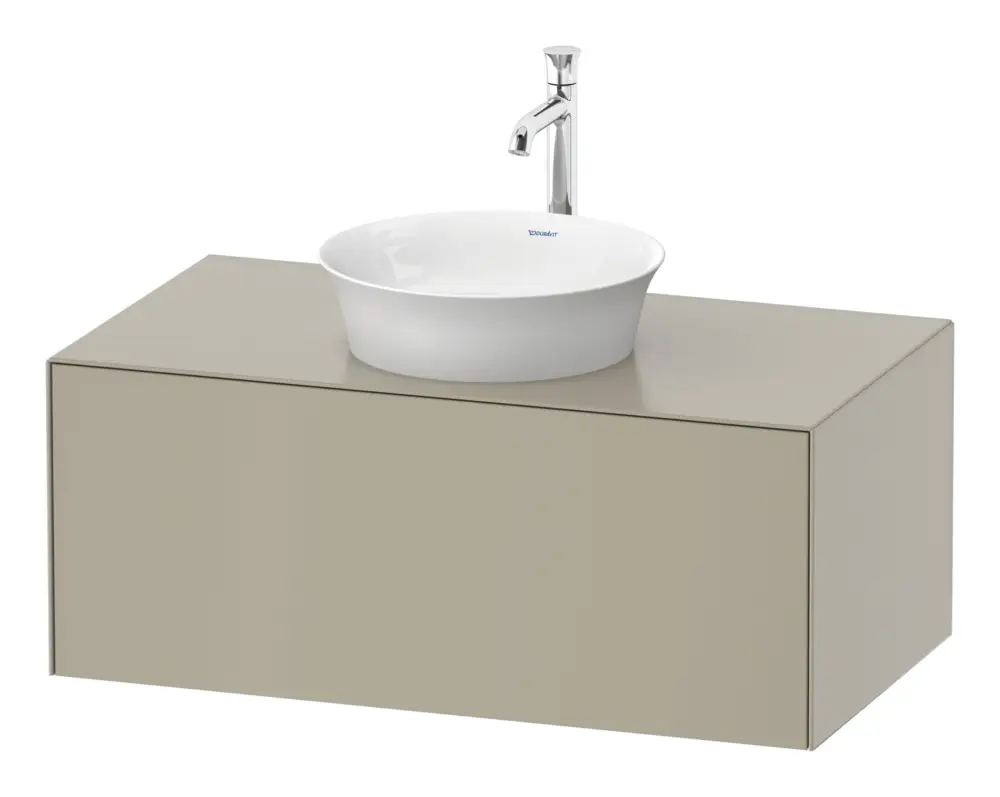 Duravit White Tulip Konsolenwaschtischunterschrank für Becken links wandhängend mit 1 Auszug 1000 x 408 x 550 mm - Taupe Seidenmatt Lack Nur Für Kurze Zeit