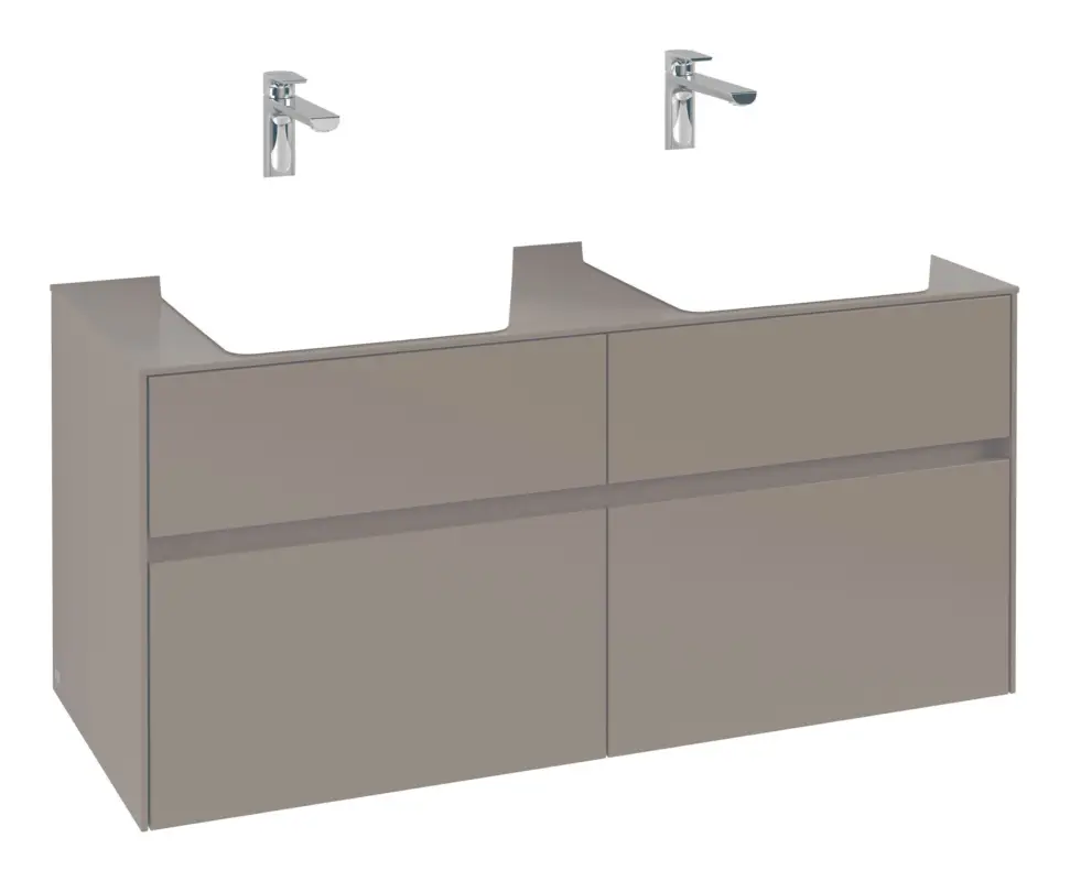 Nur Für Kurze Zeit Villeroy & Boch Collaro Waschbeckenunterschrank für 2 Becken für Artis / Collaro 4 Auszüge mit Hahnlochbohrung 1200 x 548 x 500 mm - White Matt