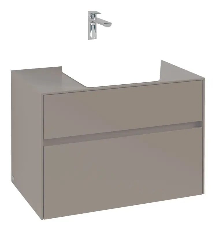 Wochenendangebot Villeroy & Boch Collaro Waschbeckenunterschrank für Becken mittig für Collaro 2 Auszüge 800 x 548 x 500 mm - Nordic Oak / Soft Grey