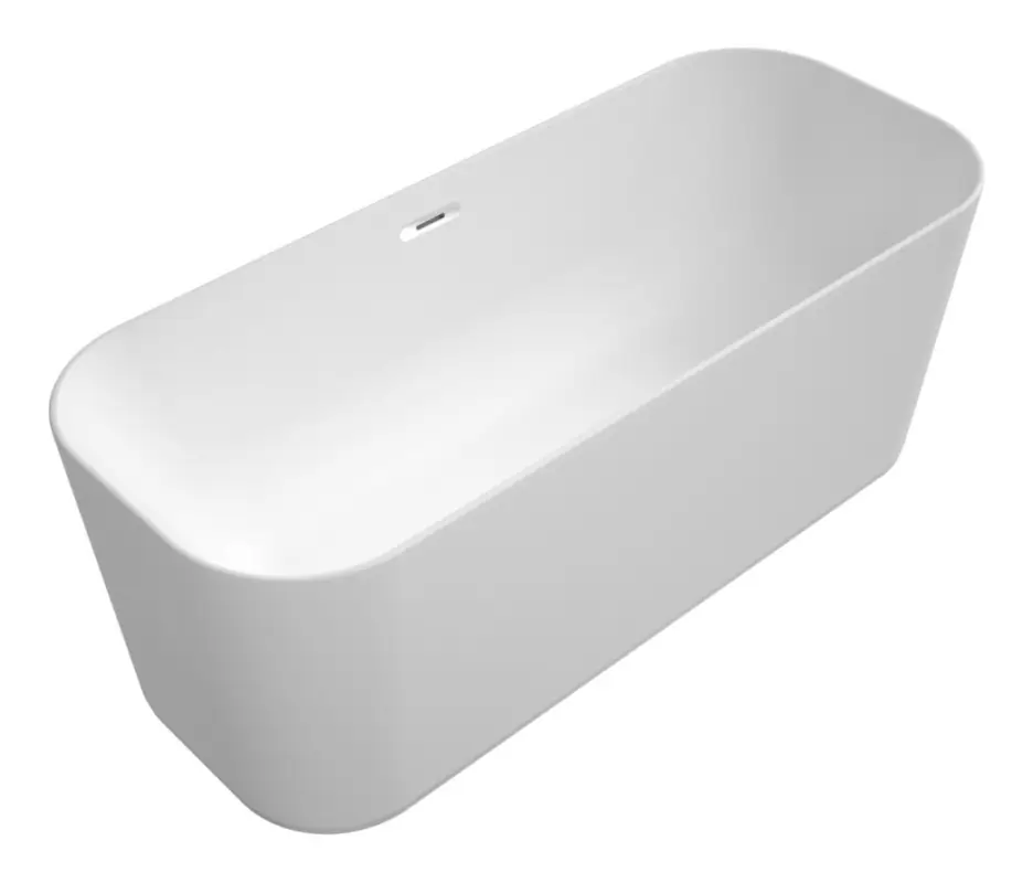Abverkauf Villeroy & Boch Finion Freistehende Badewanne mit Design-Ring ohne Emotion-Funktion mit Wasserzulauf 1700 x 700 mm - Stone White / Chrome