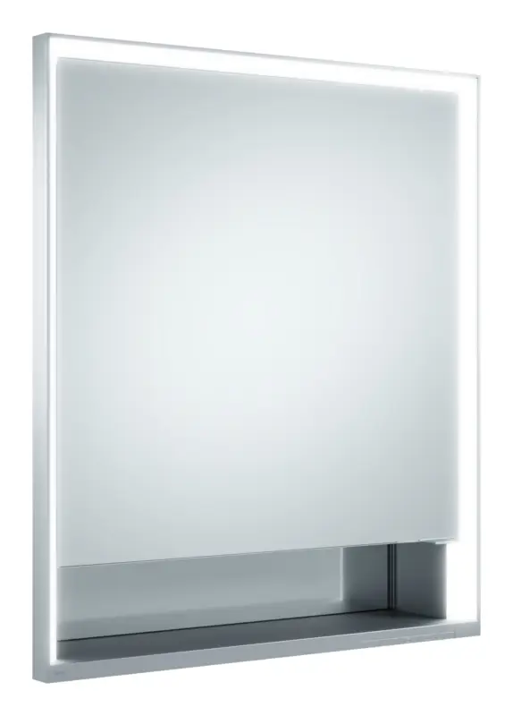 Mega-Angebot Keuco Royal Lumos Einbau-Spiegelschrank 1 Tür Anschlag links 650 x 735 x 165 mm - Silber-Gebeizt-Eloxiert
