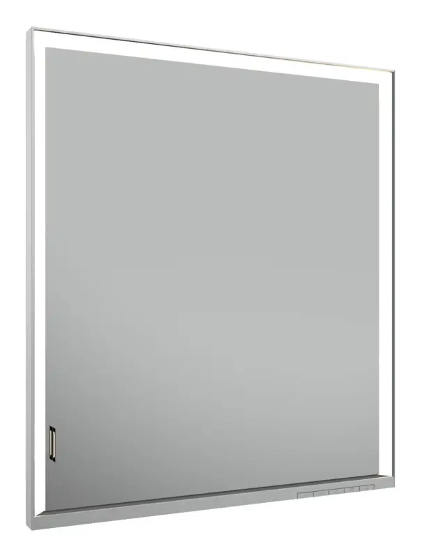 Keuco Royal Lumos Einbau-Spiegelschrank 1 Tür Anschlag rechts offene Ablage 650 x 735 x 165 mm - Silber-Gebeizt-Eloxiert Must-Have