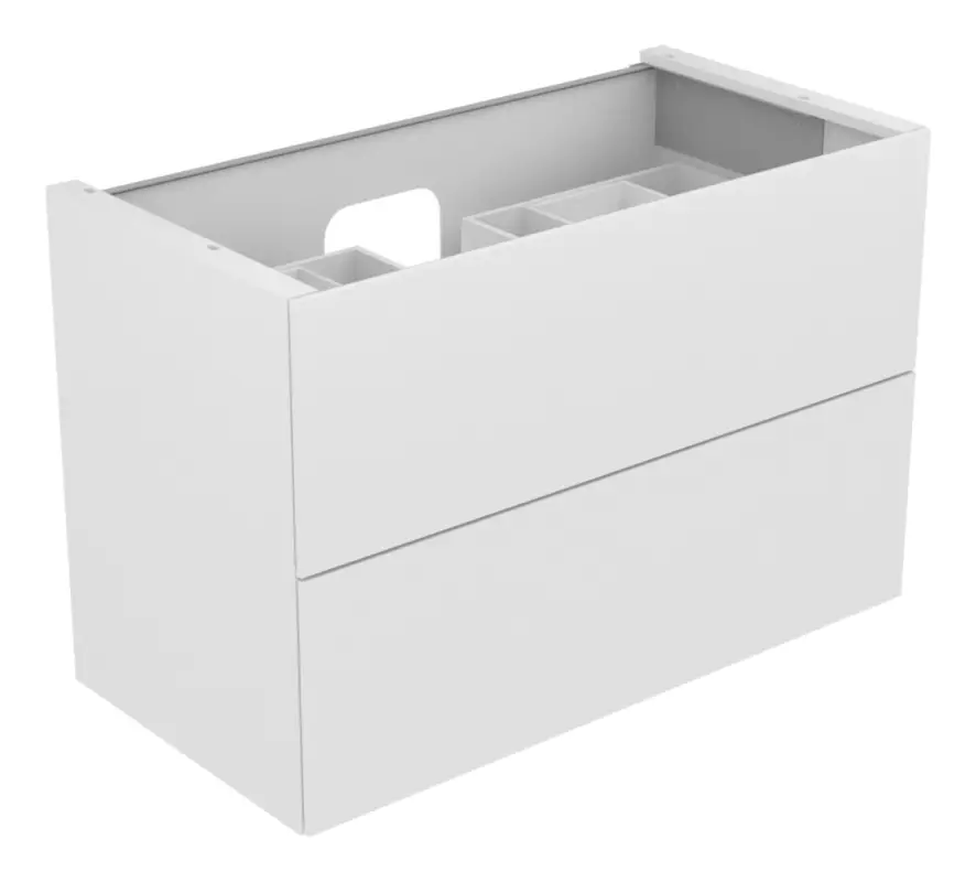 Markenware Keuco Edition 11 Waschtischunterschrank 2 Auszüge mit Beleuchtung 1050 x 700 x 535 mm - Weiß Satiniert / Weiß Seidenmatt