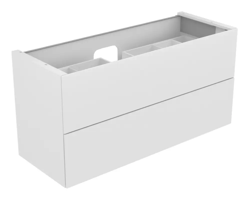 Markenprodukt Keuco Edition 11 Waschtischunterschrank 2 Auszüge 1400 x 700 x 535 mm - Weiß Satiniert / Weiß Seidenmatt