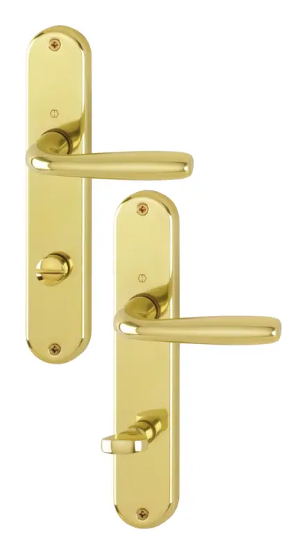 Bestpreis Hoppe Aluminium-Innentür-Langschild-Garnitur (Türgriff-Garnitur) 1766 / 3022P, WC, F271 Alu mess.gl
