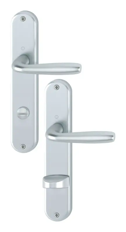 Mega-Angebot Hoppe Aluminium-Innentür-Langschild-Garnitur, Maribor, 8/78 / WC, F1,37-42 1766/3022P