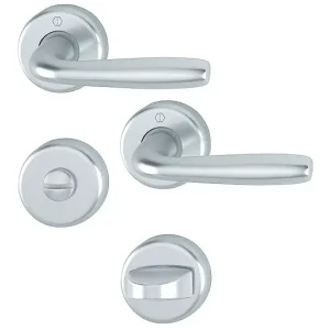 Günstig Hoppe Aluminium-Innentür-Rosetten-Garnitur, Maribor, 8 / WC, F1,37-42 1766/17KV/17KVS