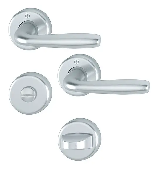 Günstig Hoppe Aluminium-Innentür-Rosetten-Garnitur, Maribor, 8 / WC, F1,37-42 1766/17KV/17KVS
