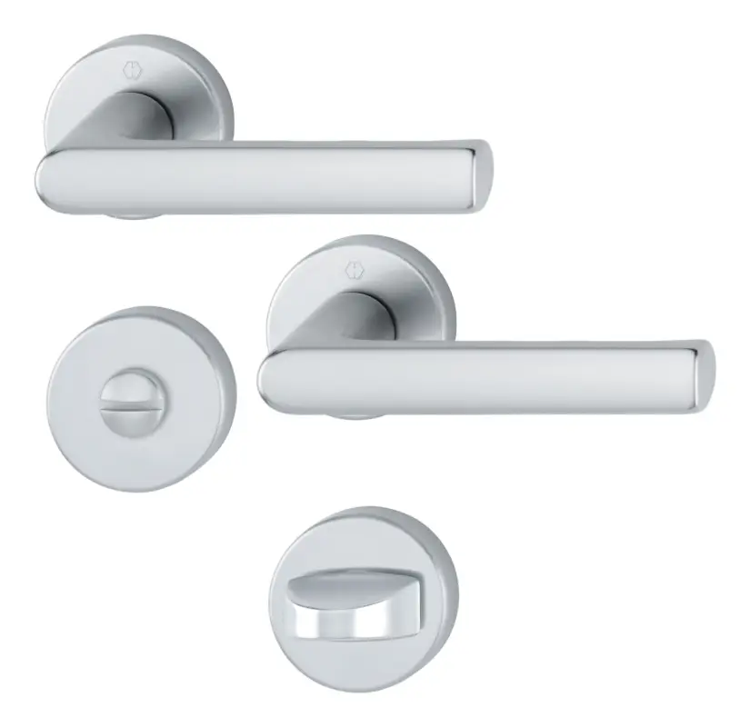Direktkauf Hoppe SchnellstiftPlus-Aluminium-Innentür-Rosetten-Garnitur 1700/42 KB/42KBS, F1 WC, 37-47 mm