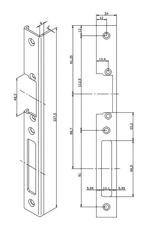 Openers & Closers Langes Schließblech L22X, rostfreier Stahl Meistverkauft
