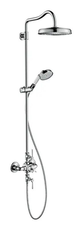Axor Montreux Showerpipe mit Thermostat mit Hebelgriff - Brushed Black Chrome Preis Gesenkt