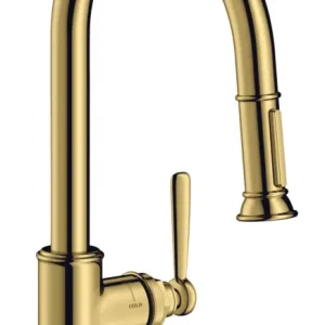 Axor Montreux Einhebel-Küchenmischer 180 mit Ausziehbrause - Polished Gold Optic Top-Preis