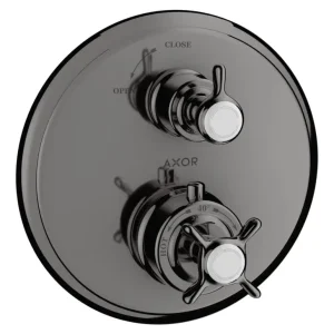 Axor Montreux Thermostat mit Absperrventil Unterputz mit Kreuzgriff - Polished Black Chrome Finale Aktion
