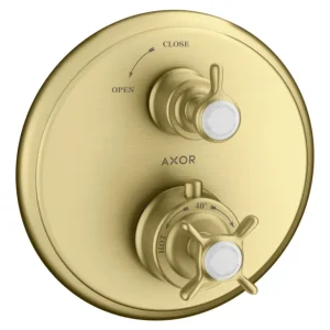 Jetzt Bestellen Axor Montreux Thermostat mit Absperrventil Unterputz mit Kreuzgriff - Brushed Brass