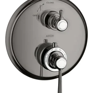 Axor Montreux Thermostat mit Absperrventil Unterputz mit Hebelgriff - Polished Black Chrome Abverkauf