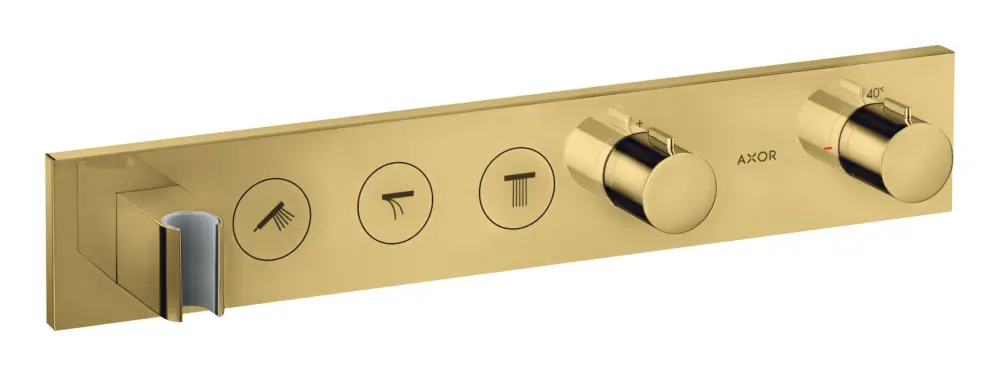 Neue Ware Axor Showersolutions Thermostatmodul Select für 3 Verbraucher Unterputz - Polished Gold Optic