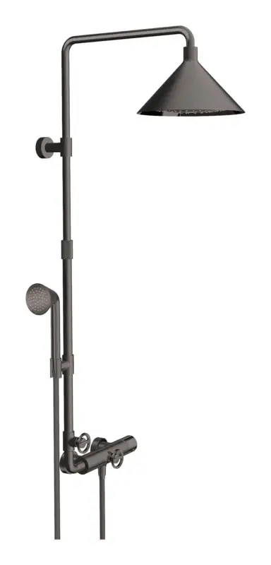 Axor Showers Showerpipe 240 2jet mit Thermostat und Kopfbrause - Brushed Black Chrome Meistverkauft