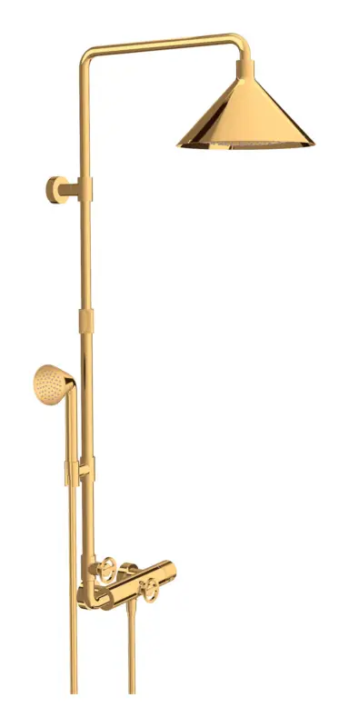 Axor Showers Showerpipe 240 2jet mit Thermostat und Kopfbrause - Polished Gold Optic Jetzt Kaufen