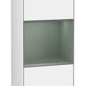 Abverkauf Villeroy & Boch Finion Hochschrank 2 Türen Anschlag links mit Beleuchtung 418 x 270 x 1516 mm - Glossy White Lacquer / Olive Matt Lacquer