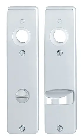 Aktuell Hoppe Aluminium-Kurzschild-Paar 202KP mit Schlitzkopf/Olive für Bad/WC-Türen - silberfarben