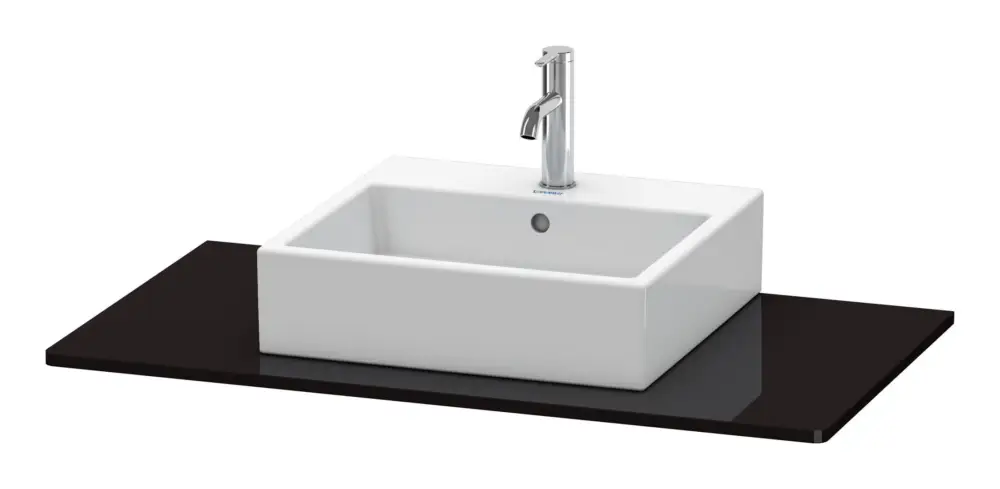 Abverkauf Duravit XSquare Konsole mit einem Ausschnitt mittig 1000 x 550 mm - Schwarz Hochglanz Lack